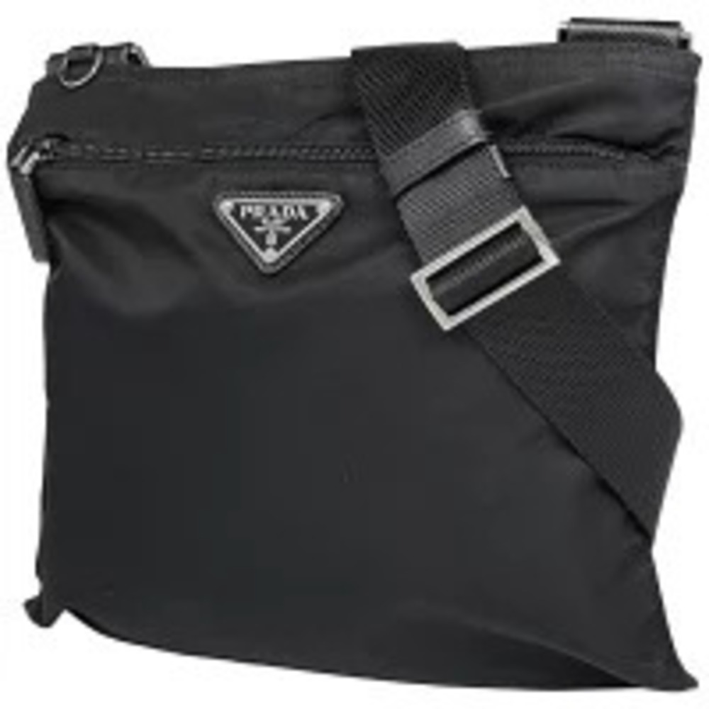 Prada Plate Shoulder Bag Crossbody Nero Black